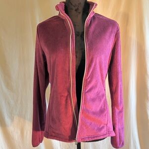 Like New Magellan Outdoors Fuchsia Pink Zip-Up Fleece Jacket Women’s Size Medium